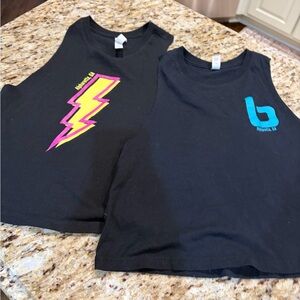 Burn boot camp Black Women's Tank Tops with Lightning Bolt  Sz small bundle